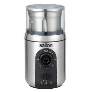 Salton Stainless Steel Coffee Grinder with Adjustable Coarseness, 12-Cup Capacity Salton Stainless Steel Coffee Grinder with Adjustable Coarseness, 12-Cup Capacity