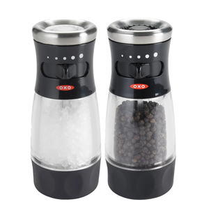 OXO SoftWorks Salt and Pepper Grinder Set, Adjustable Coarseness, Durable Design