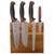 Mercer Culinary M21982BR Millennia 5-Piece Acacia Magnetic Board and Brown Handle Knife Set