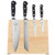 Mercer Culinary M21970 Renaissance 5-Piece Rubberwood Magnetic Knife Board and Black Handle Knife Set