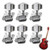 Acoustic Guitar String Semiclosed Tuning Pegs Tuners Machine Heads 6L Chrome C122-1091124