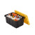 A2ZHOME 45L Stackable Strong Storage Tote Bin 16.06" X 21.68" X 12.6"- Black Base & Yellow Lid (6/CASE)-A2ZHOME