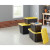 A2ZHOME 45L Stackable Strong Storage Tote Bin 16.06" X 21.68" X 12.6"- Black Base & Yellow Lid (6/CASE)-A2ZHOME