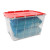 A2ZHOME 49L Stackable Storage Tote in Clear with Pad 15.25" X 22.25" X 12.1"-lockable Red Flip Top (6/CASE)-A2ZHOME