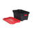 Husky 94.6L Stackable Strong Storage Tote Bin, Plastic Organizer Box - Black Base & Lockable Red Lid, 21" X 31.5" X 14.75" (6/CASE)-A2ZHOME