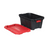 Husky 56.7L Stackable Strong Storage Tote Bin, Plastic Organizer Box - Black Base & Lockable Red Lid, 17.6" X 26.75" X 11.85" (6/CASE)-A2ZHOME