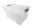A2ZHOME 36 L Storage Box with Cover Clear Bin with Grey Handles - 13.4" X 19.3" X 10.2" (6/CASE)-A2ZHOME