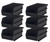 Triton 4-Compartments Medium Part Organizer LocBin 4 Hanging and Stackable Bin Wall Kit in Black (8-Piece) 9x4x12" (6/CASE) - Streamlined Storage Solution-A2ZHOME