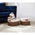 DECOMOMO Large Foldable Fabric Storage Bin with Handles - Brown and White (Set of 3) - 12"x16"x4"-A2ZHOME