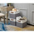 DECOMOMO 12" Cube Collapsible Sturdy Storage Bin - Grey and White (Set of 4) - 13"x13"x4"-A2ZHOME