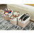 DECOMOMO 42L Foldable Storage Bin with Handles - Beige and White - Set of 3, 12" x 18" x 3"-A2ZHOME