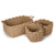 Truu Design 3-Piece Chunky Braided Jute Basket Set - Beige - 11 x 18 inches, 8" x 14" x 10"-A2ZHOME