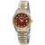 Mathey-tissot Rolly Iii Two Tone Stainless Steel Brown Dial Quartz D810bm Women's Watch