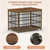 A2ZHOME Furniture style dog crate wrought iron frame door with side openings, Rustic Brown, 38.4''W x 27.7''D x 30.2''H.