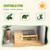 A2ZHOME PawHut Wooden Tortoise House Indoor Turtle Habitat Enclosure Outdoor Reptile Cage for Lizards, Geckos, Yellow