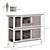 A2ZHOME PawHut Indoor or Outdoor Rabbit Hutch with Quick on-the-Go Feeding, Wood Rabbit Cage, Long Hopping Distance, Medium Rabbit Hutch, 4 Door, No Leak Tray, Grey Brown