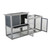 A2ZHOME Wooden Rabbit Hutch Chicken Coop with 1 Removable Tray and 3 Lockable Doors for Indoor and Outdoor Use, Gray+White XH