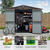 A2ZHOME 8.2' x 6.2' Outdoor Storage Shed: Sturdy Metal Steel Utility Tool Shed for Backyard, Patio, and Garden in Brown