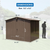 A2ZHOME 8.2' x 6.2' Outdoor Storage Shed: Sturdy Metal Steel Utility Tool Shed for Backyard, Patio, and Garden in Brown