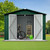 A2ZHOME 6ft x 8ft Metal Garden Shed: Sturdy Outdoor Storage Solution in Green and White