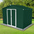 A2ZHOME 6ft x 8ft Metal Garden Shed: Sturdy Outdoor Storage Solution in Green and White