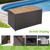 A2ZHOME 134 Gallon Rattan Storage Box with Zippered Liner and Solid Acacia Wood Top: Elegant and Functional Outdoor Storage