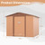 A2ZHOME 8' x 8' Outdoor Storage Shed Double Sliding Doors: Durable, Spacious, and Ventilated Storage in a Stylish Coffee Finish