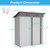 A2ZHOME 5 x 3 Ft Outdoor Storage Shed, Galvanized Metal Garden Shed with Lockable Doors: Secure and Compact Storage Solution for Your Outdoor Space