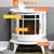 A2ZHOME 22" Electric Fireplace Stove, Freestanding Heater with Realistic LED Flame, Adjustable Temperature, 1500W, White