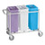 a2zhospo 30 Gallon / 480 Cup Mobile Triple Ingredient Bin - White / Blue / Purple