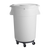 a2zhospo 44 Gallon / 700 Cup White Round Mobile Ingredient Storage Bin with Snap-On Lid and Gray Dolly