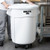 a2zhospo 55 Gallon White Round Mobile Ingredient Storage Bin with Lid – 880 Cup Capacity