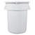 a2zhospo 44 Gallon White Round Ingredient Storage Bin with Flat Top Lid, 700 Cup Capacity