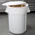 a2zhospo 44 Gallon White Round Ingredient Storage Bin with Lid, 700 Cup Capacity