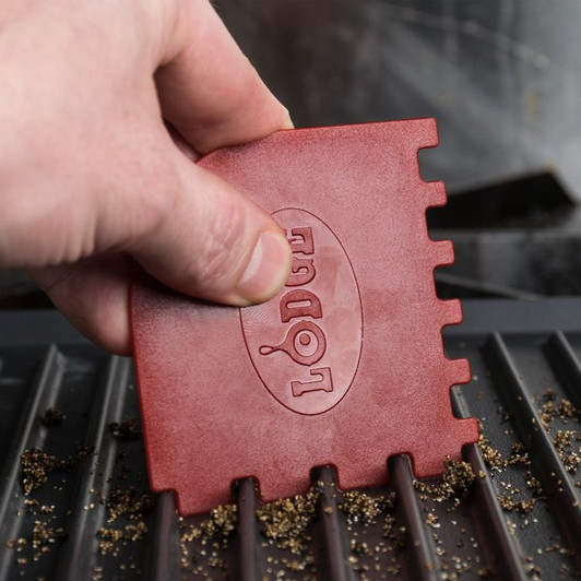 Lodge SCRAPERGPK Red / Black Polycarbonate Grill Pan Scraper - 2/Set
