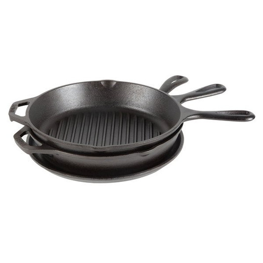 Lodge Essential 6 Piece Cast Iron Grill Pan Skillet Set