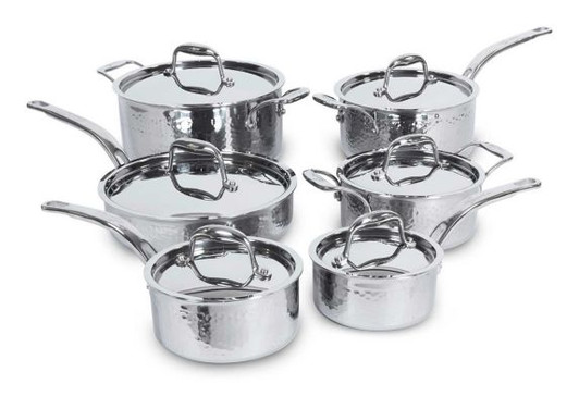Lagostina Artiste-Clad Hand Hammered Design Cookware Set 12-pc