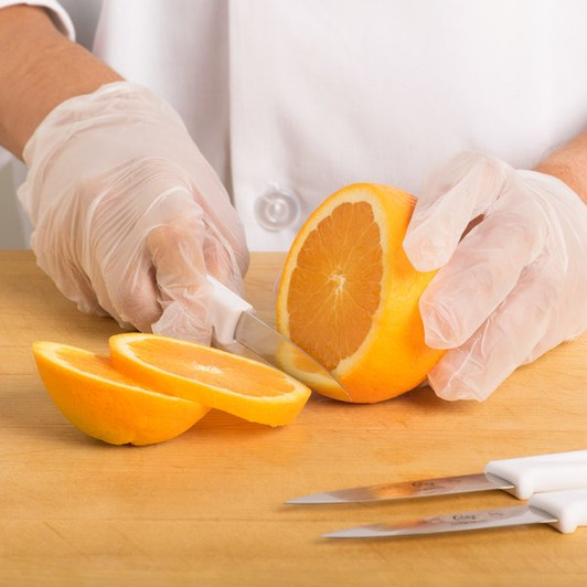Choice 3 1/4" White Smooth Edge Paring Knife - 3/Pack