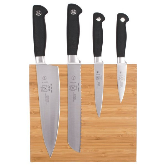 Mercer Culinary M21960BM Genesis 5-Piece Bamboo Magnetic Board and Knife Set