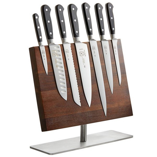 Mercer Culinary M21941 Renaissance 8-Piece Knife Set and Acacia Magnetic Board with Stainless Steel Base