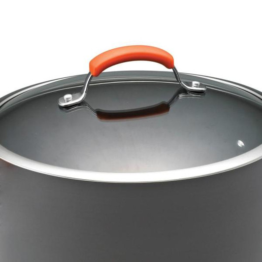10-Piece Gray/Orange Cookware Set with Lids