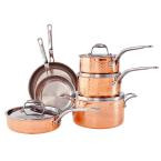 Martellata 10-Piece Hammered Copper Tri-Ply Cookware Set