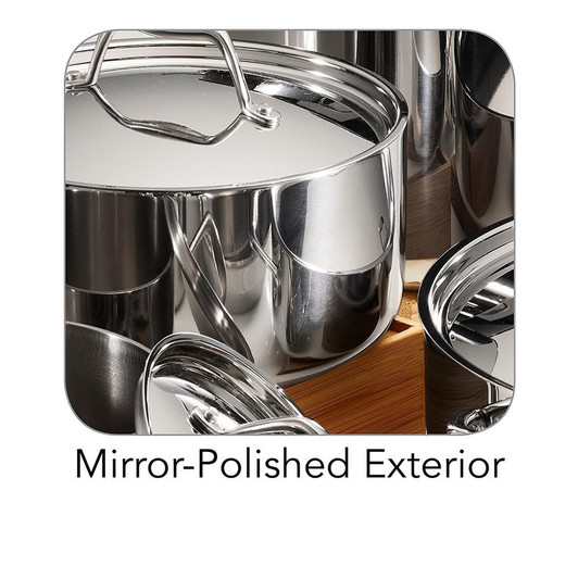 Gourmet Tri-Ply Clad 12-Piece Stainless Steel Cookware Set with Lids