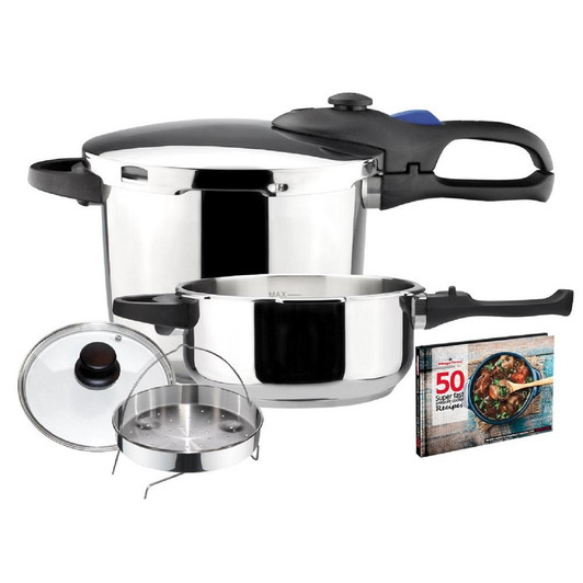 Favorit 4.2 + 6.3 Qt. Stainless Steel Pressure Cooker Set