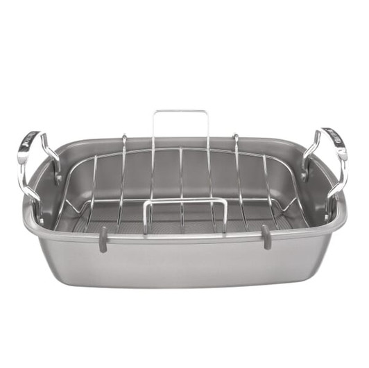 17 in. x 13 in. Nonstick Bakeware Roaster with U-Rack