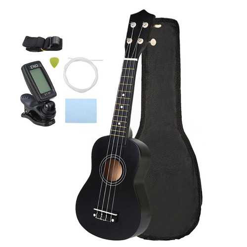 21 Inch Economic Soprano Ukulele Uke Musical Instrument With Gig bag Strings Tuner Black C122-1225063