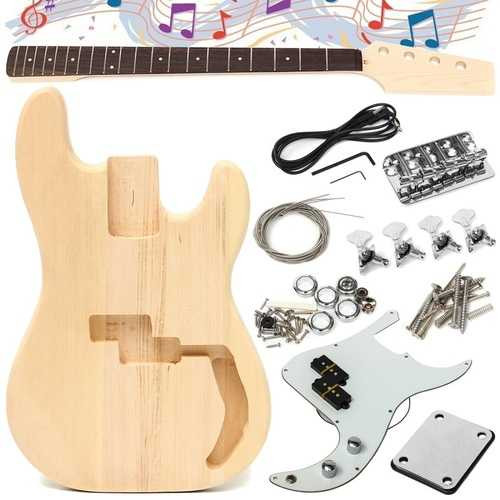 DIY Unfinished Electric Guitar Basswood Wood Body with Neck String C122-1288265