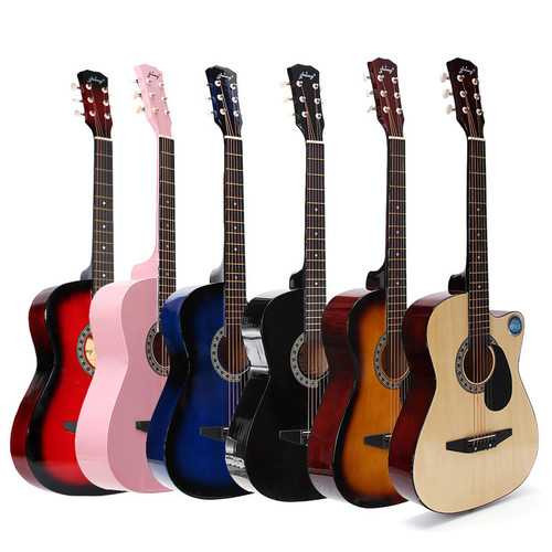 38 Inch Wooden Folk Acoustic Guitar 6 Color Guitar with Bag for Beginner C122-1167808