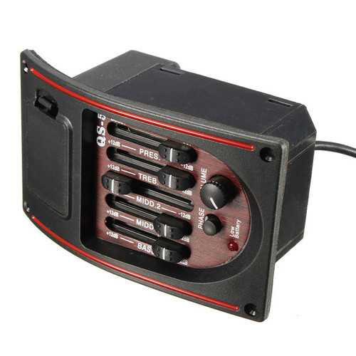 5 Band EQ Equalizer Tuner Piezo Pickup Acoustic Guitar Pre Wired Preamp Prener C122-1096375
