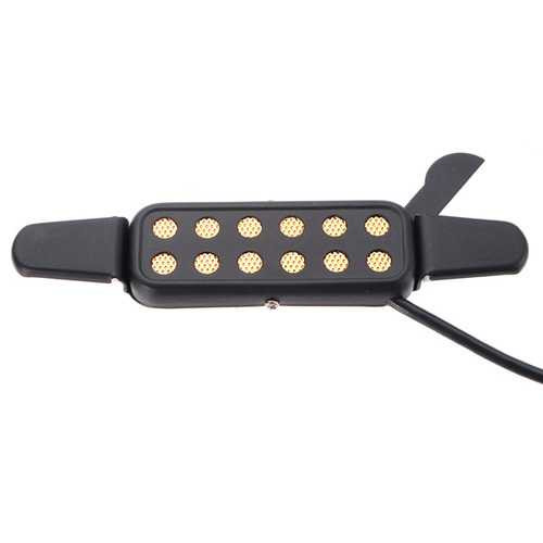 Acoustic Guitar Pickup Microphone Wire Amplifier 12 Holes Black KQ3 C122-50353